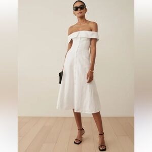 Reformation Adriel Linen Midi Dress